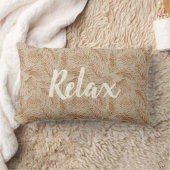 トロピカルスパ座標 – パーム葉のリバーシブル ランバークッション (ブランケット)