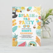 トロピカルスプラッシュパッド夏の誕生日パーティー 招待状 (スタンド正面)