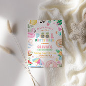 トロピカルスプラッシュプールパーティー誕生日 招待状