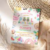 トロピカルスプラッシュプールパーティー誕生日 招待状