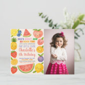 トロピカルスプラッシュ誕生日招待状と写真 招待状 (スタンド正面)