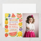 トロピカルスプラッシュ誕生日招待状と写真 招待状 (正面/裏面)