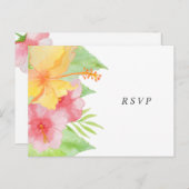 トロピカルスプレンダー結婚式の出欠+懇願 インビテーションポストカード (正面/裏面)