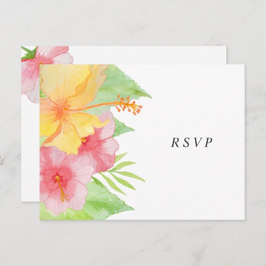 トロピカルスプレンダー結婚式の出欠+懇願 インビテーションポストカード (正面/裏面)