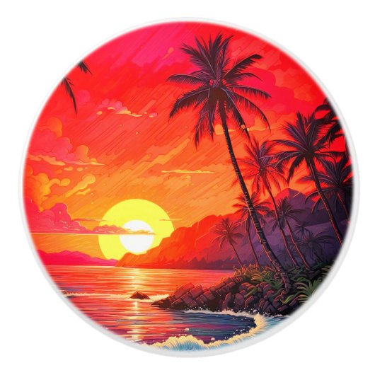 トロピカルセラミックドアノブ/プル セラミックノブ (正面)