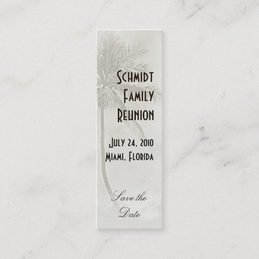 トロピカルセーブ・ザ・デイト（タウペ） スキニー名刺 (正面)