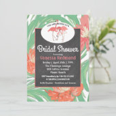 トロピカルソーリーフローラシャルボードブライダルシャワー 招待状 (スタンド正面)