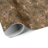 トロピカルタイガースパラダイスフラワーパターン ラッピングペーパー (ロールコーナー)