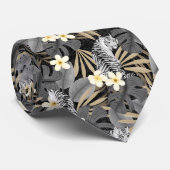 トロピカルタイガーハワイアンパームジャングルグレー ネクタイ (ロール)