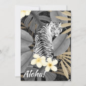 トロピカルタイガーハワイアンパームジャングルグレー 招待状 (正面)