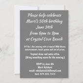 トロピカルタイガーハワイアンパームジャングルグレー 招待状 (裏面)