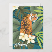 トロピカルタイガーハワイアンパームジャングルティール(緑がかった色) 招待状 (正面)