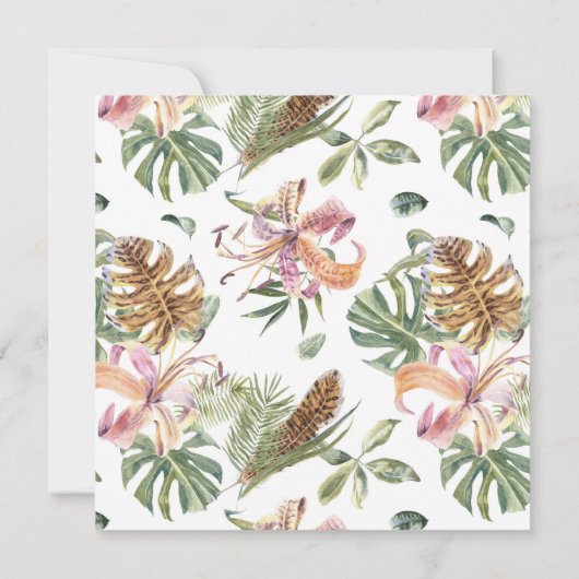 トロピカルタイガーフラワルバースデーパーティー招待状 (裏面)