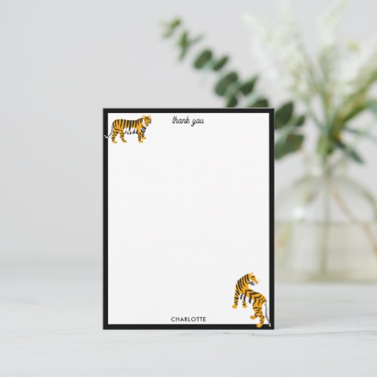 トロピカルタイガーブラック植物性ジャングルサファリキャッツ サンキューカード (スタンド正面)