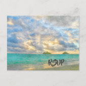 トロピカルターコイズパラダイス RSVP インビテーションポストカード (正面)