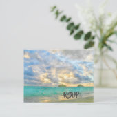 トロピカルターコイズパラダイスRSVP インビテーションポストカード (スタンド正面)