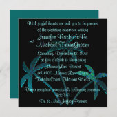 トロピカルターコイズパームツ結婚リーズ 招待状 (正面/裏面)