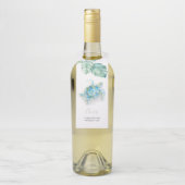 トロピカルターコイズブルーの海亀ウォーターカラー ボトルネックタグ (ボトル)