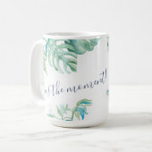 トロピカルターコイズブルーウォーターカラーウミタートルマグ コーヒーマグカップ (正面左)