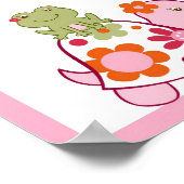 トロピカルタートルカエル子供部屋ウォールアートネームプリント ポスター (角)