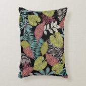 トロピカルダッ葉クデザイン：テキスタイルパターン アクセントクッション (正面(垂直))
