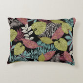 トロピカルダッ葉クデザイン：テキスタイルパターン アクセントクッション (裏面)