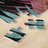 トロピカルダッ葉クデザイン：テキスタイルパターン ジグソーパズル (側面)