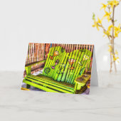 トロピカルチェアグリーティングカード カード (黄色い花)