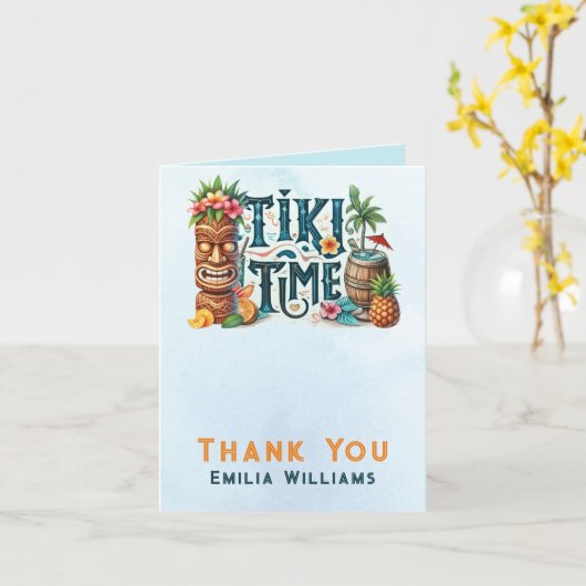 トロピカルチキ結婚パーティールアウ(ハワイ式宴会)ブライダルシャワー カード (黄色い花)