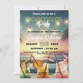 トロピカルチックサンセットカクテルバースデーパーティー 招待状 (正面)