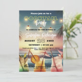 トロピカルチックサンセットカクテルバースデーパーティー 招待状 (スタンド正面)