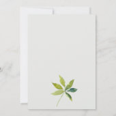 トロピカルチックホワイトオーキッドパームファファファウナ婚約 招待状 (裏面)