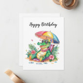 トロピカルチリラックスルゲーター誕生日 ノートカード (正面/裏面インサイチュ)