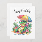 トロピカルチリラックスルゲーター誕生日 ノートカード (正面/裏面)