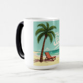 トロピカルチル – パームツリー&ビーチチェアTシャツ モーフィングマグカップ (正面左)