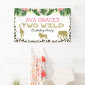 トロピカルチータプリントツーワイルドサファリ誕生日 横断幕 (インサイチュ)