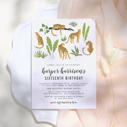 トロピカルチータージャングル誕生日パーティー 招待状