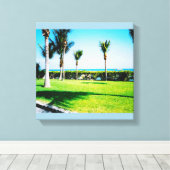 トロピカルツリーズキャンバス印刷 キャンバスプリント (インサイチュ (ウッドフロア))