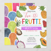 トロピカルツーティーフルッティサマーセカンドバースデー 招待状 (正面/裏面)
