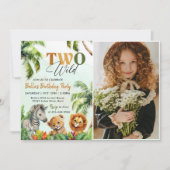 トロピカルツーワイルドジャングルサファリアニマルズ誕生日 招待状 (正面)