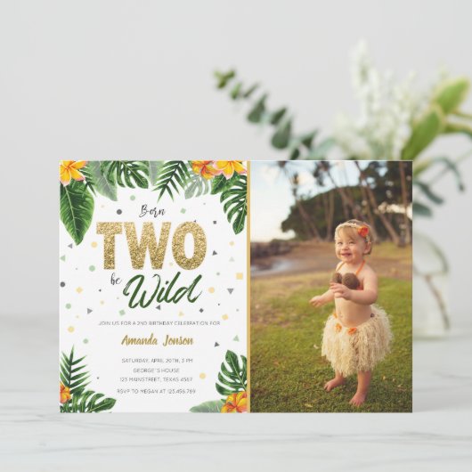 トロピカルツーワイルドバースデー招待状の写真 招待状 (スタンド正面)