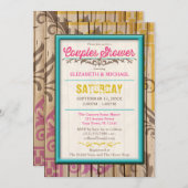 トロピカルティキウッドタトゥーカップルシャワー招待状 招待状 (正面/裏面)