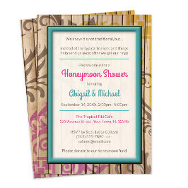 トロピカルティキウッドハネムーンシャワー招待状 招待状