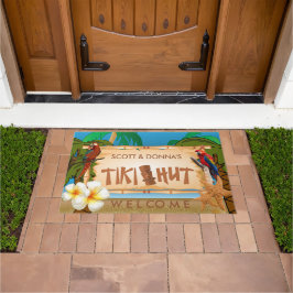 トロピカルティキハットデザイン ドアマット