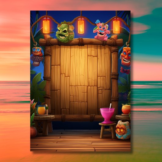 トロピカルティキハワイアンアイランドルアウ（ハワイ式宴会）卒業 招待状