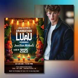 トロピカルティキハワイアンルアウ（ハワイ式宴会）卒業写真 招待状