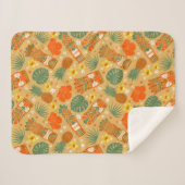 トロピカルティキハワイアン金ゴールド シェルパブランケット (正面(横))