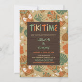 トロピカルティキパーティーカップル赤ちゃんシャワー 招待状 (正面)