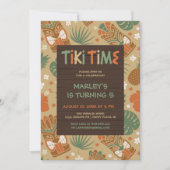 トロピカルティキパーティー誕生日 招待状 (正面)