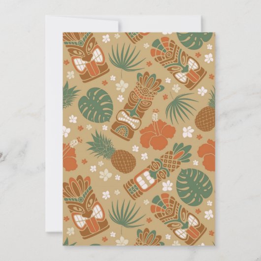 トロピカルティキパーティー誕生日 招待状 (裏面)